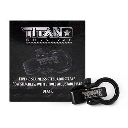 TITAN Survival Stainless Steel Bow Shackles, 5 - Pack | BLACK - Angler's Pro Tackle & Outdoors