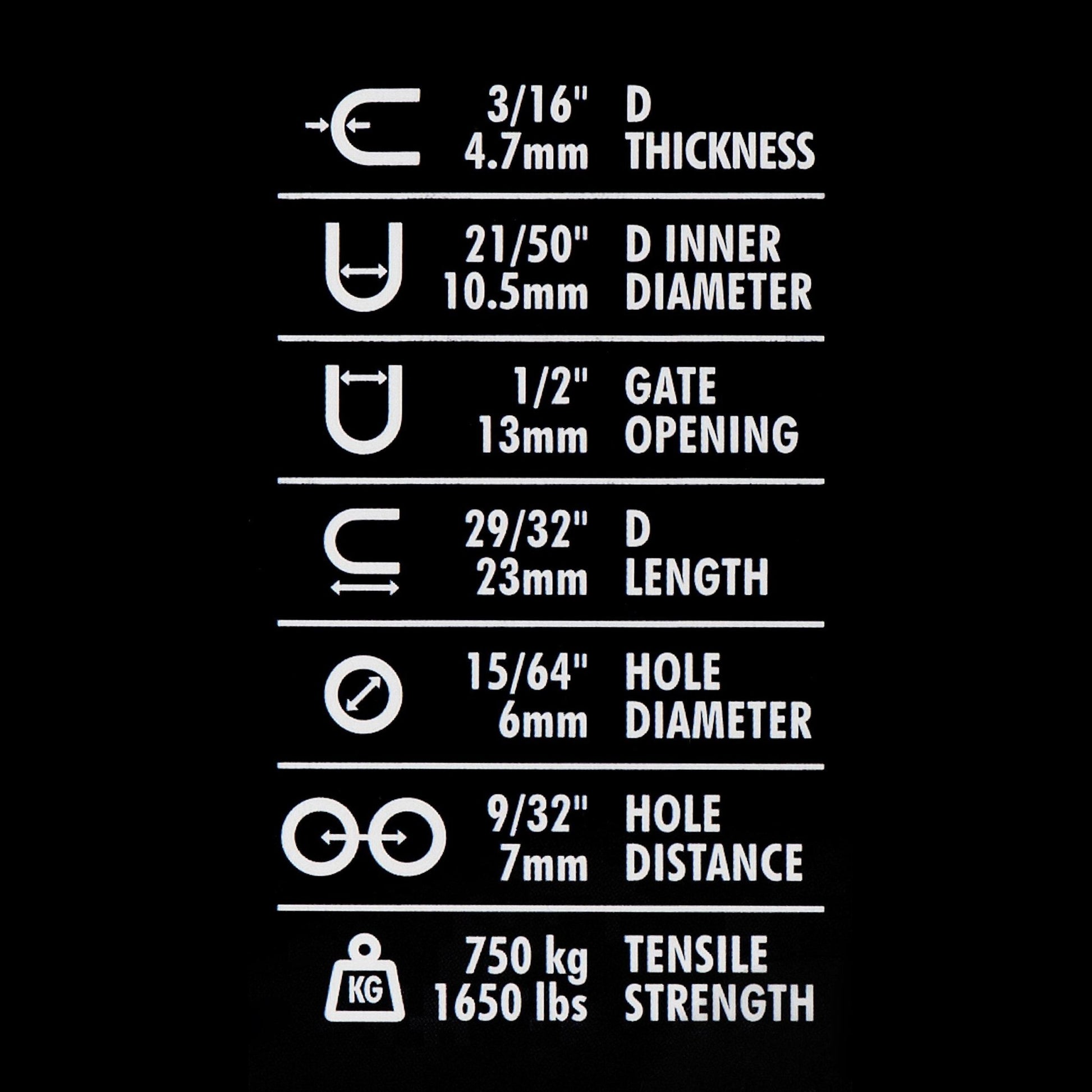 TITAN Survival Stainless Steel D - Shackles, 5 - Pack | BLACK - Angler's Pro Tackle & Outdoors