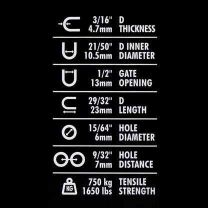 TITAN Survival Stainless Steel D - Shackles, 5 - Pack | BLACK - Angler's Pro Tackle & Outdoors