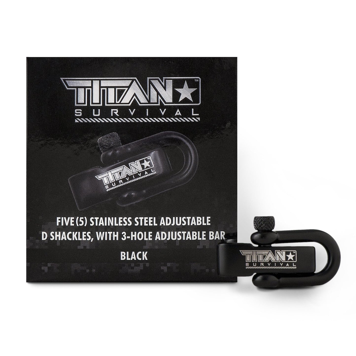 TITAN Survival Stainless Steel D - Shackles, 5 - Pack | BLACK - Angler's Pro Tackle & Outdoors
