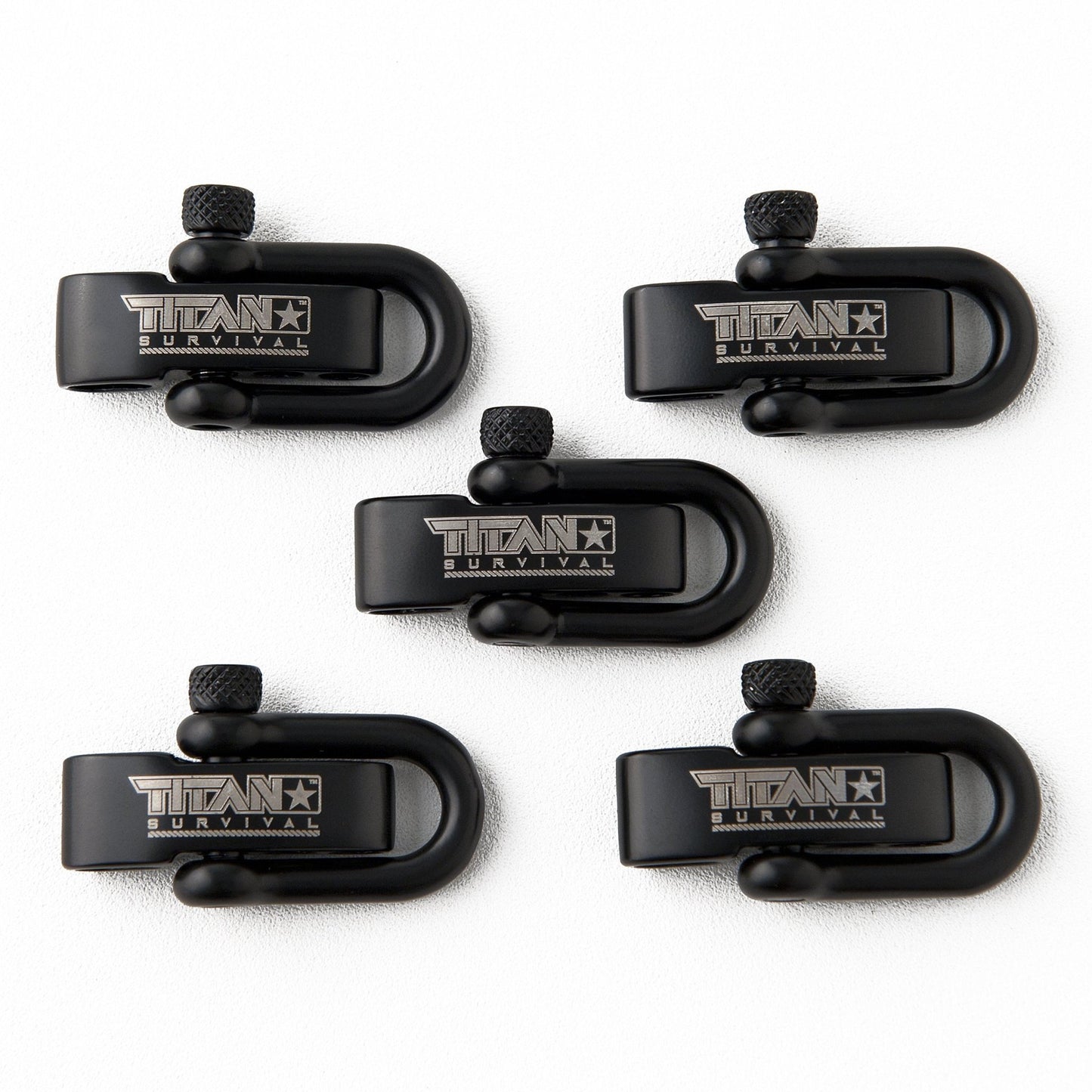 TITAN Survival Stainless Steel D - Shackles, 5 - Pack | BLACK - Angler's Pro Tackle & Outdoors