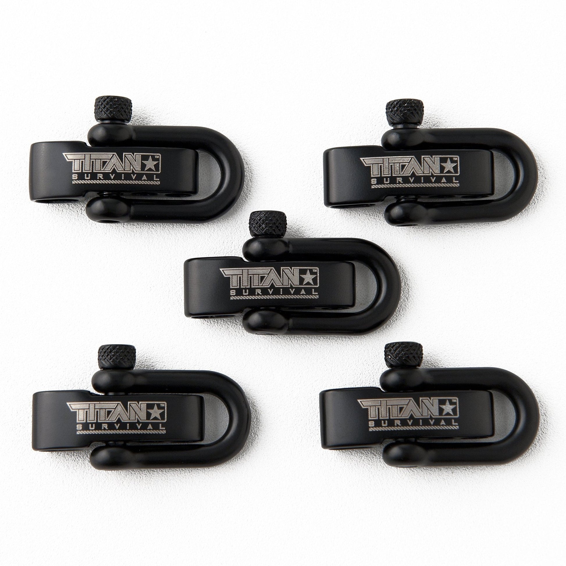 TITAN Survival Stainless Steel D - Shackles, 5 - Pack | BLACK - Angler's Pro Tackle & Outdoors