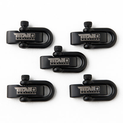 TITAN Survival Stainless Steel D - Shackles, 5 - Pack | BLACK - Angler's Pro Tackle & Outdoors