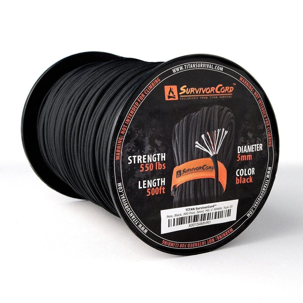 TITAN Survival SurvivorCord | BLACK - Angler's Pro Tackle & Outdoors