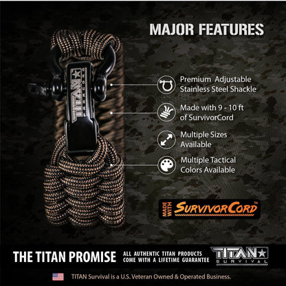 TITAN Survival SurvivorCord Paracord Survival Bracelets - Angler's Pro Tackle & Outdoors