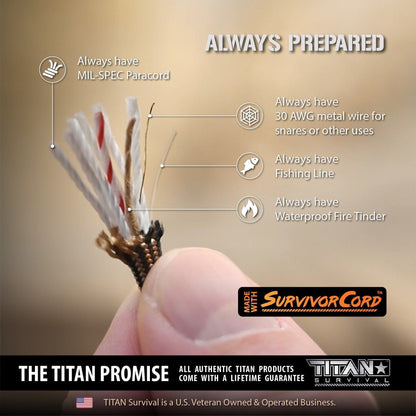 TITAN Survival SurvivorCord Paracord Survival Bracelets - Angler's Pro Tackle & Outdoors