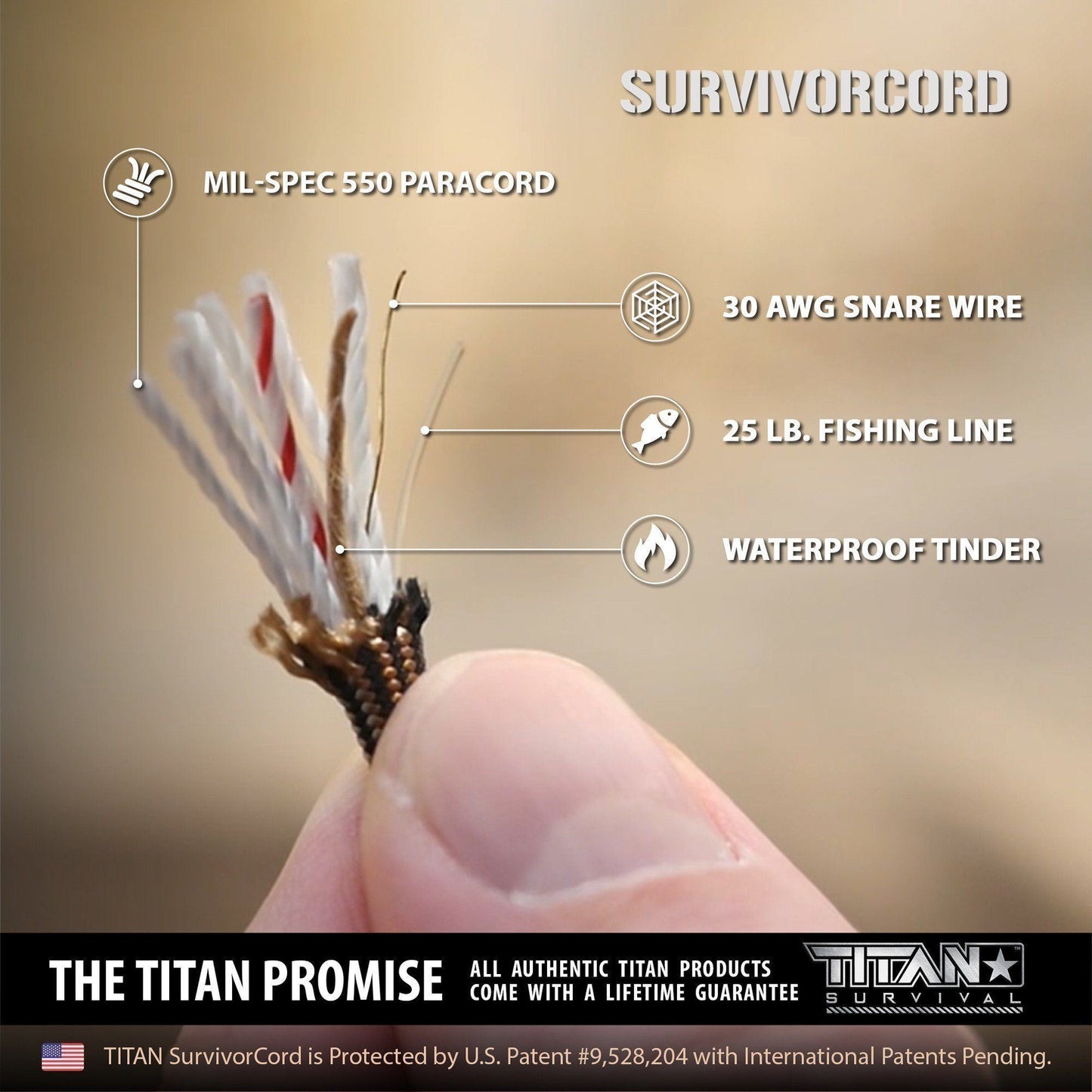 Titan Survival SurvivorCord | REFLECTIVE-YELLOW - Angler's Pro Tackle & Outdoors