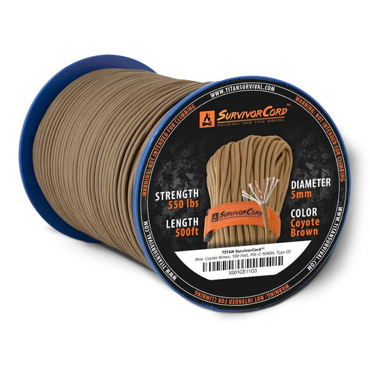 Titan Survival SurvivorCord Spool | COYOTE BROWN - Angler's Pro Tackle & Outdoors