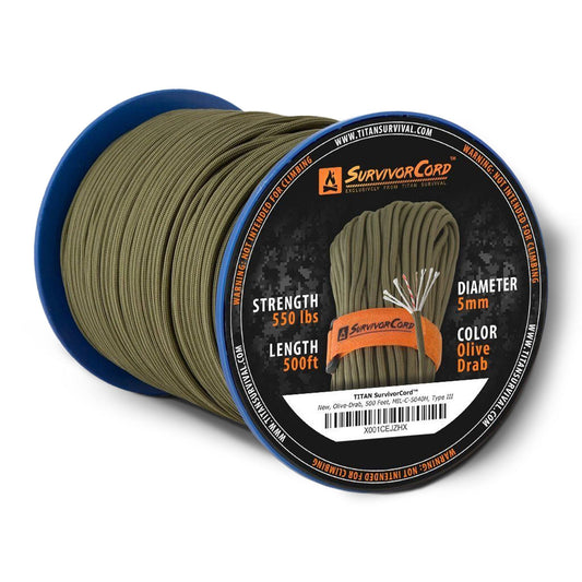 Titan Survival SurvivorCord Spool | OLIVE-DRAB - Angler's Pro Tackle & Outdoors