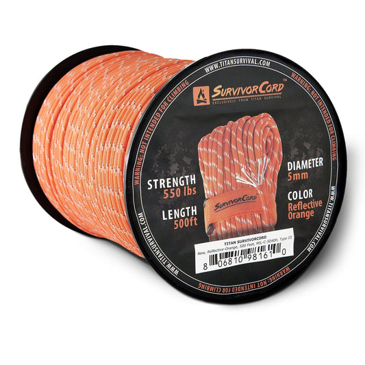 Titan Survival SurvivorCord Spool | REFLECTIVE-ORANGE - Angler's Pro Tackle & Outdoors