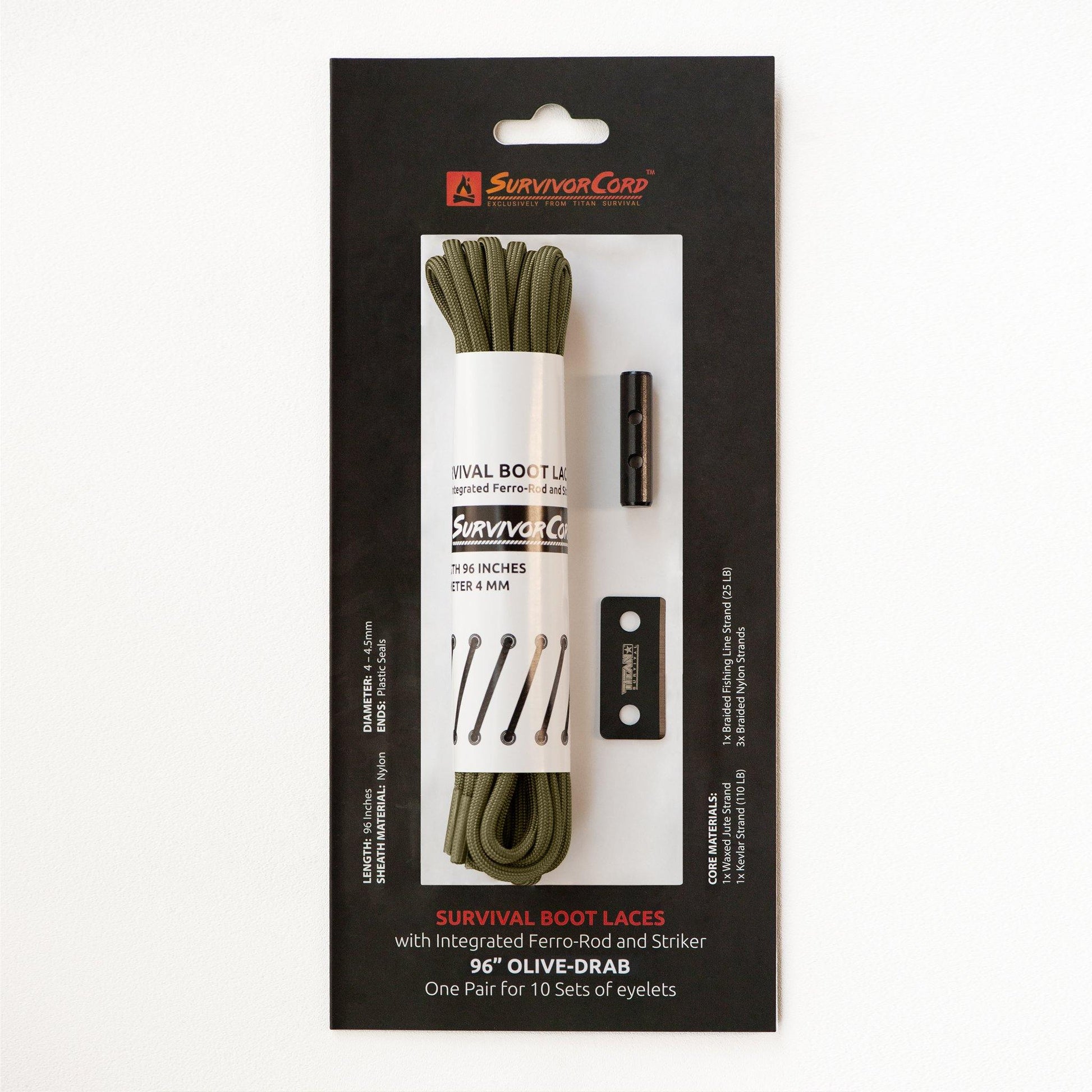 TITAN Survival SurvivorCord Survival Boot Laces - Angler's Pro Tackle & Outdoors