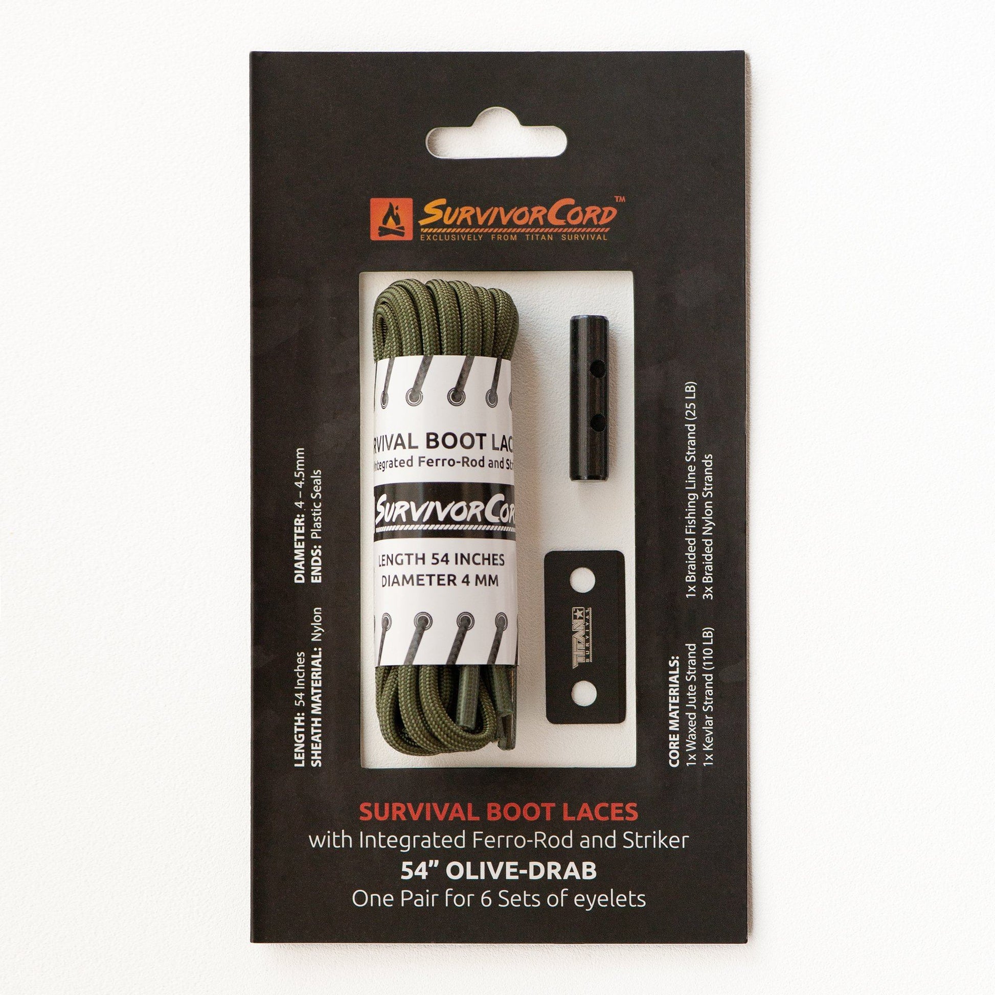 TITAN Survival SurvivorCord Survival Boot Laces - Angler's Pro Tackle & Outdoors