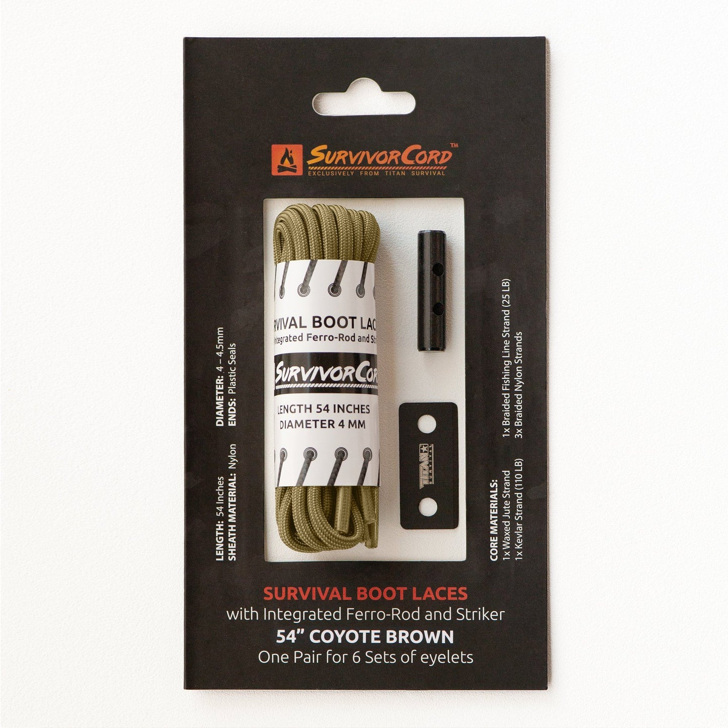 TITAN Survival SurvivorCord Survival Boot Laces - Angler's Pro Tackle & Outdoors