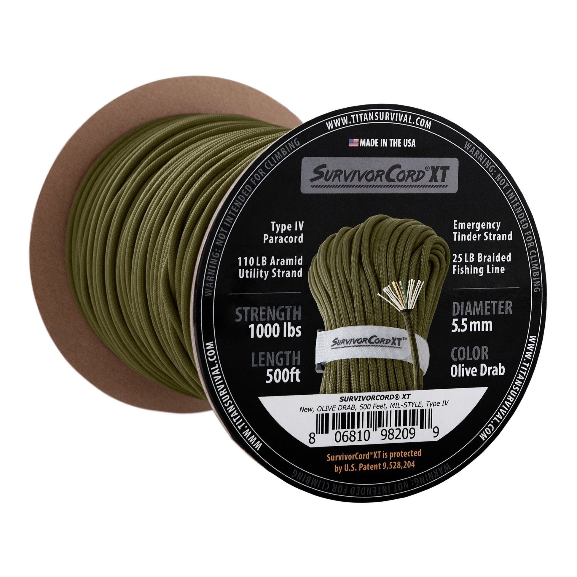 TITAN Survival SurvivorCord XT Spool, 500 FOOT - Angler's Pro Tackle & Outdoors