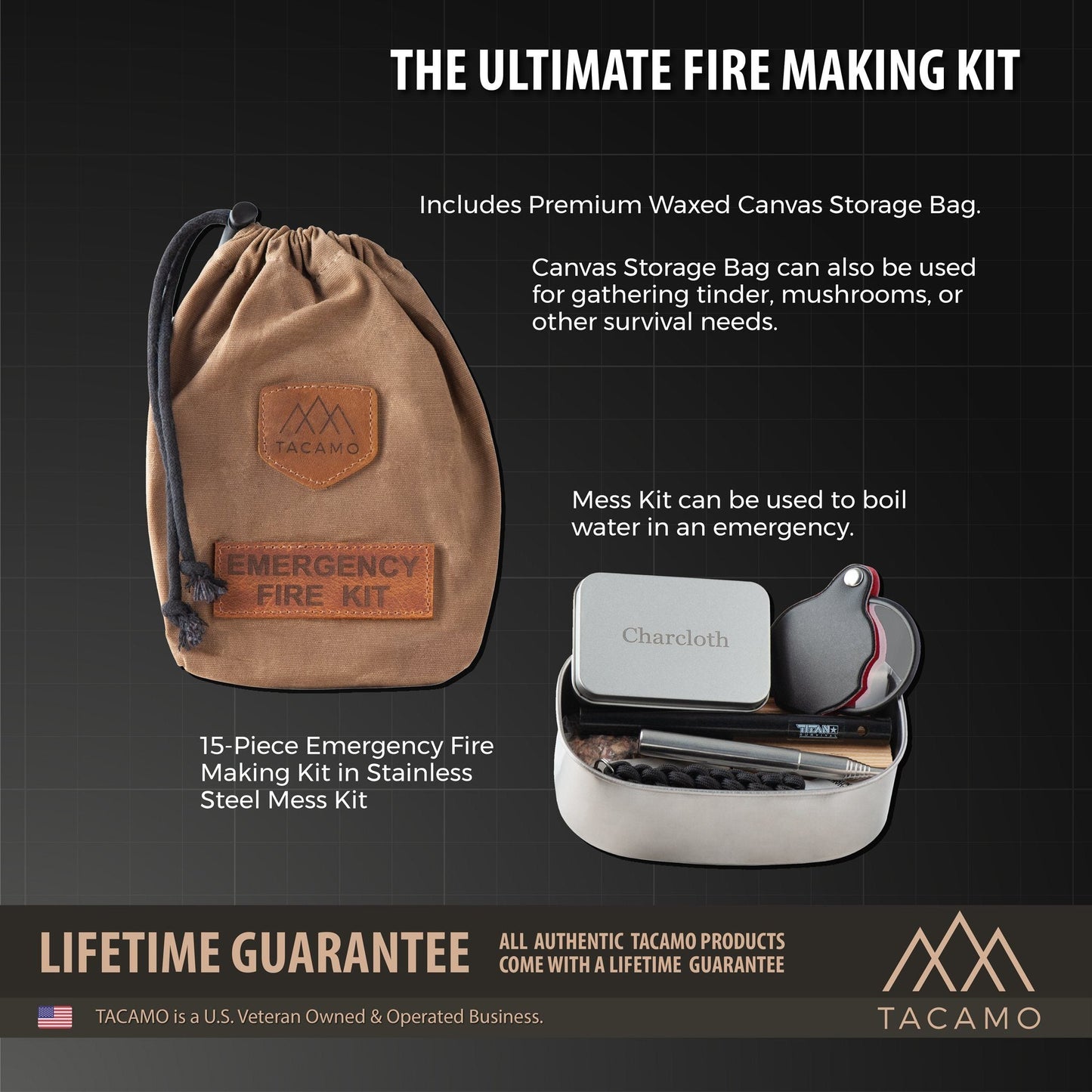 Titan Survival TACAMO 15-Piece Emergency Fire Kit - Angler's Pro Tackle & Outdoors