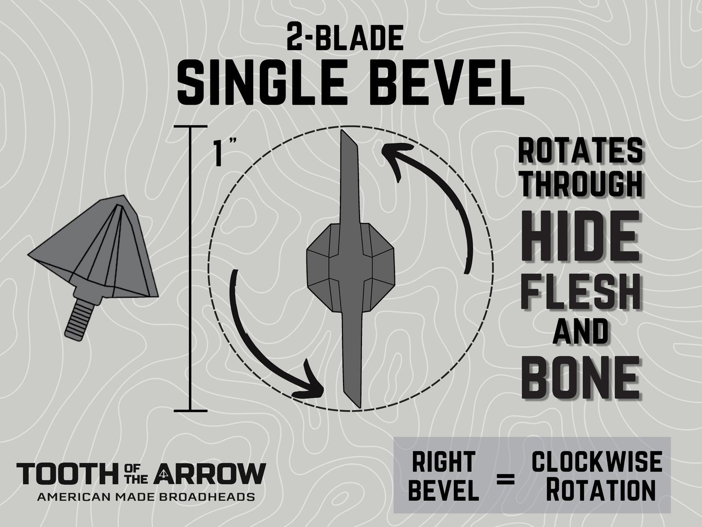 TOTA | 125 grain broadhead | 1-inch single bevel | fixed blade