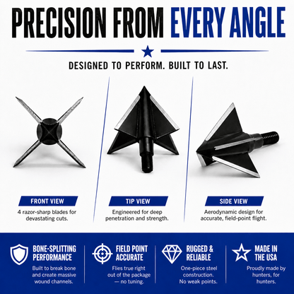 TOTA | 125 grain broadhead | 1-inch solid | fixed blade