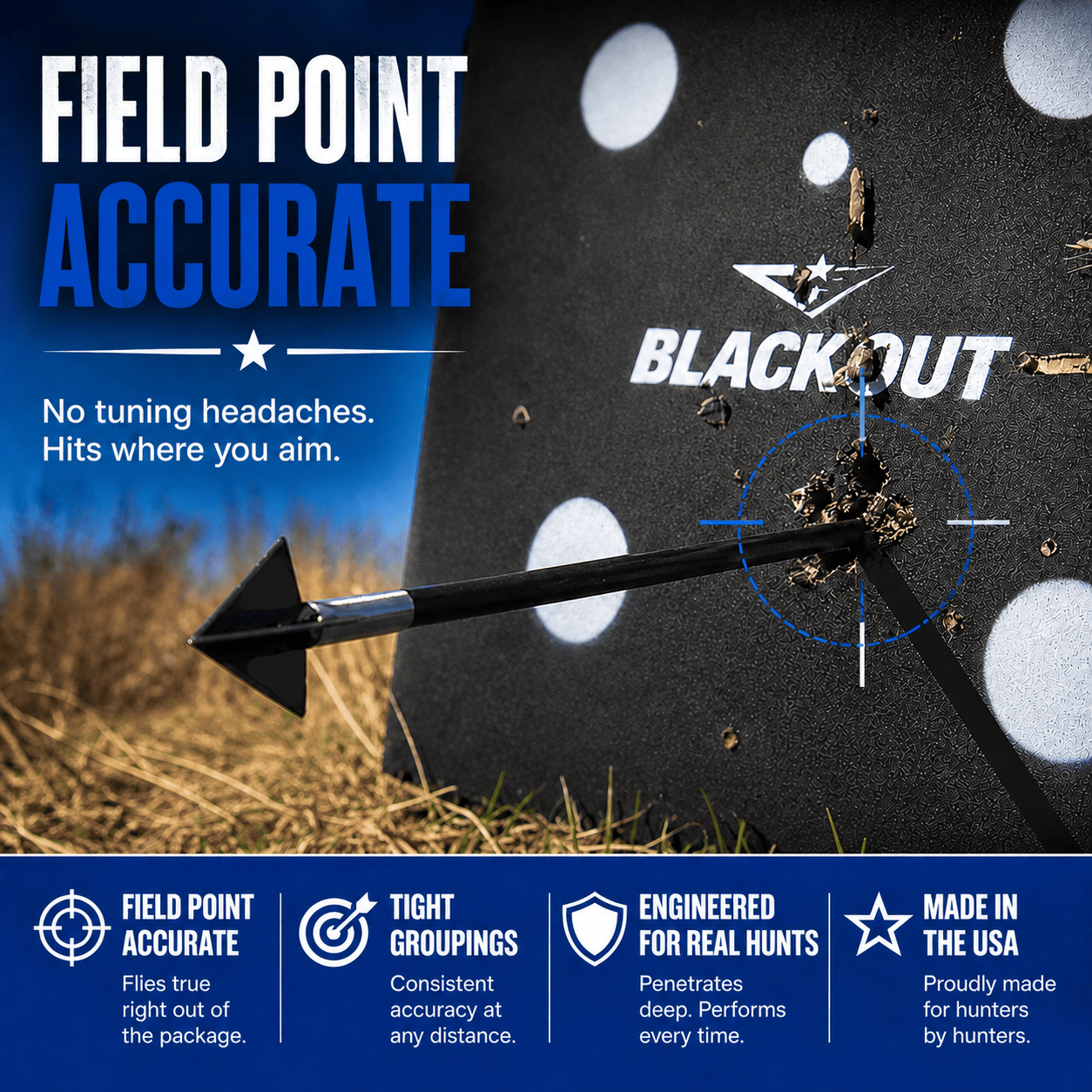 TOTA | 125 grain broadhead | 1-inch solid | fixed blade