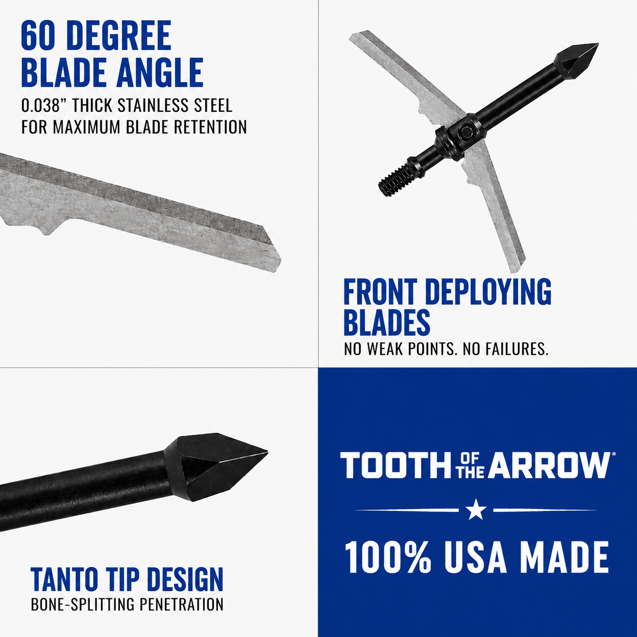 TOTA 2 Blade Expandable Mechanical Broadhead | 2.25 Inch Cutting Diameter |TOTA | 125 grain