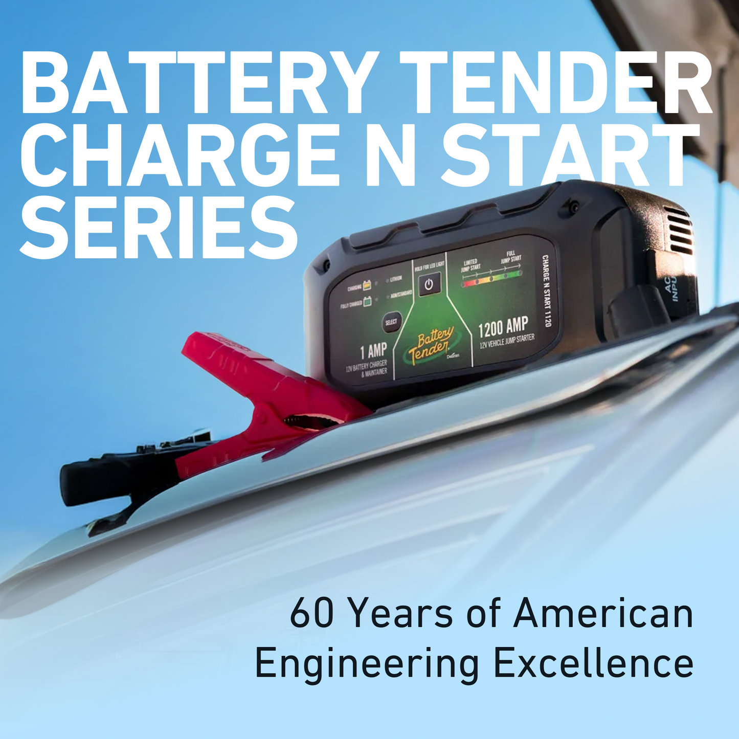 Battery Tender® Charge N Start 4120 4 AMP Battery Charger & 1200 AMP Jump Starter