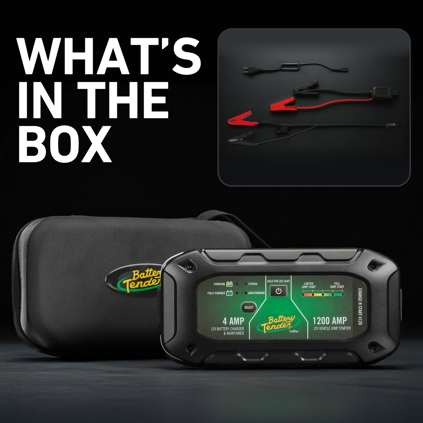 Battery Tender® Charge N Start 4120 4 AMP Battery Charger & 1200 AMP Jump Starter