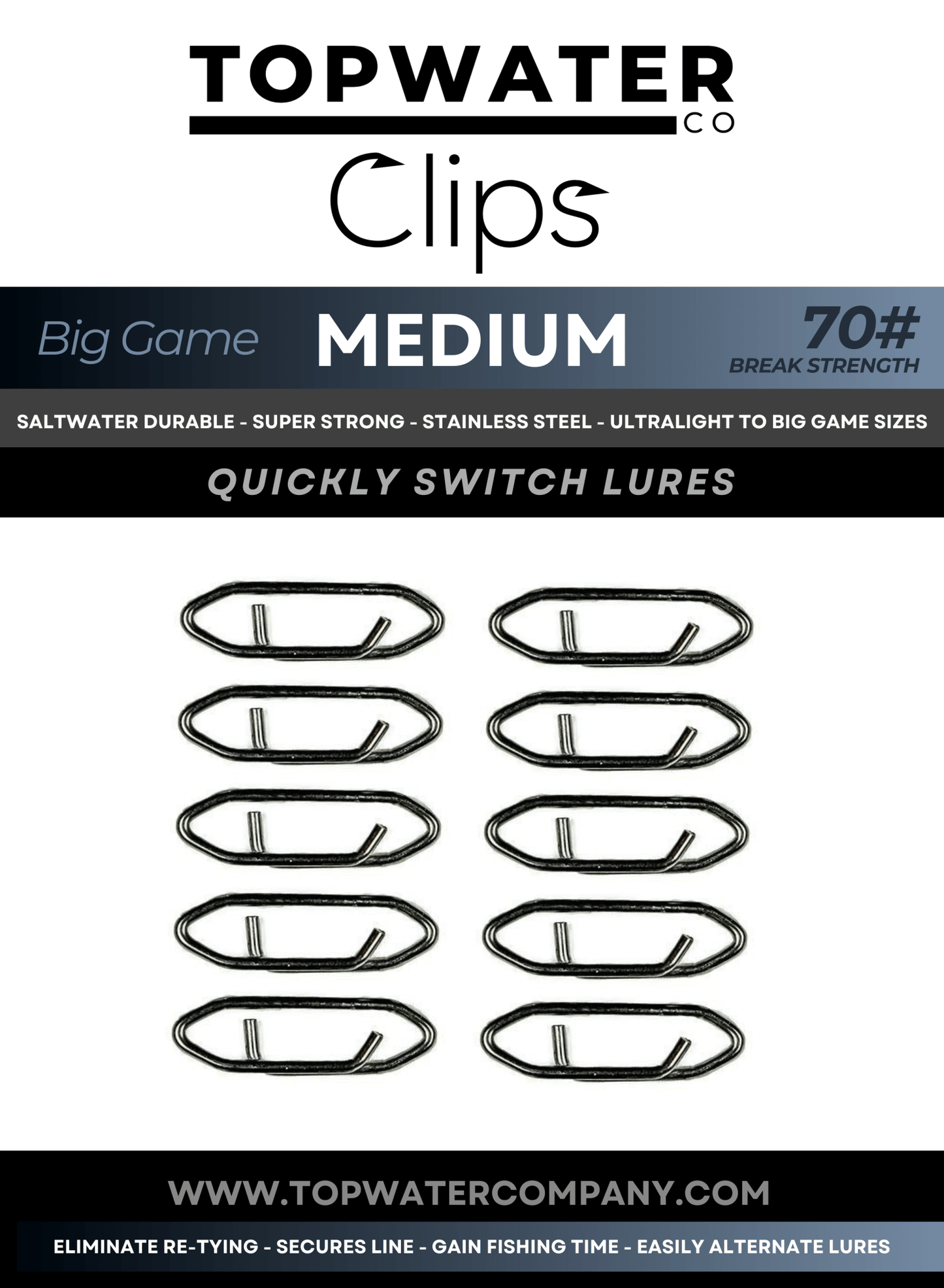 Topwater Co Speed Clips (15 - 45 - 70 - 120lbs) - Angler's Pro Tackle & Outdoors