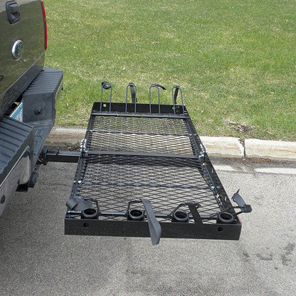 Tow Tuff 62 Inch Steel Cargo Carrier and Bike Rack, Fits All 2 Inch Receivers - Angler's Pro Tackle & Outdoors