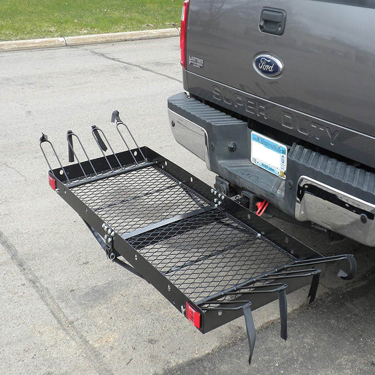 Tow Tuff 62 Inch Steel Cargo Carrier and Bike Rack, Fits All 2 Inch Receivers - Angler's Pro Tackle & Outdoors