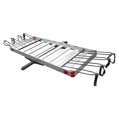 Tow Tuff TTF - 2762ACBR Heavy Duty 2 - in - 1 Aluminum Cargo Carrier with Bike Rack - Angler's Pro Tackle & Outdoors