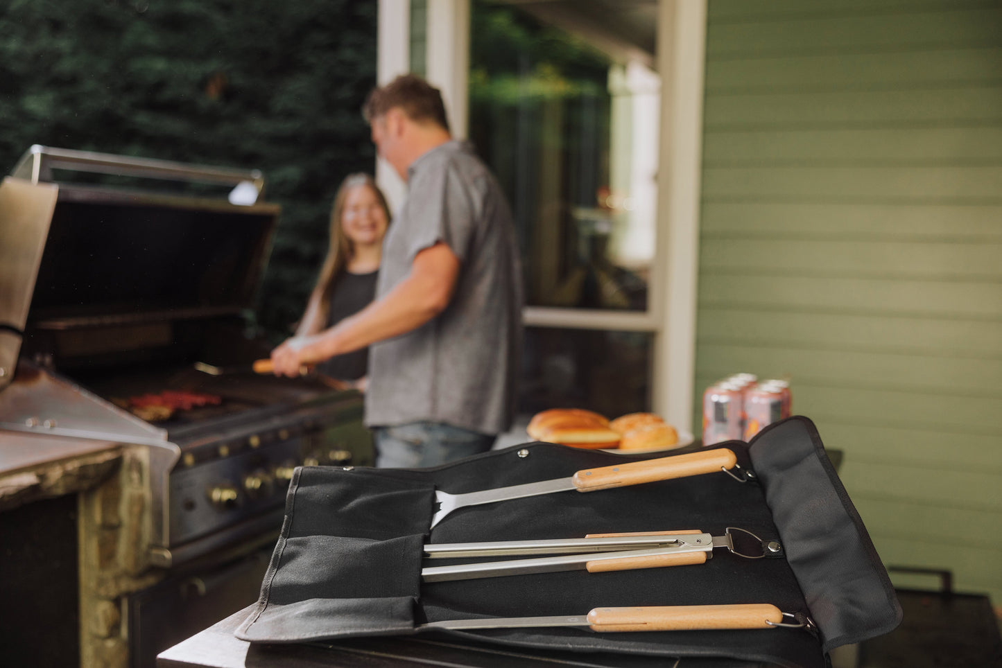 Picnic Time BBQ Roll Up 3 Piece Set