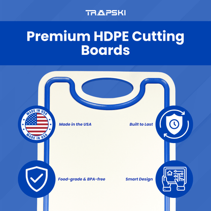 TRAPSKI 3/8 Inch Thick HDPE Cutting Boards | Food - Grade | Juice Grooves - Angler's Pro Tackle & Outdoors