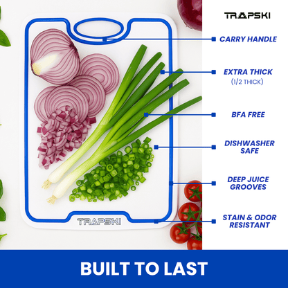 TRAPSKI 3/8 Inch Thick HDPE Cutting Boards | Food - Grade | Juice Grooves - Angler's Pro Tackle & Outdoors