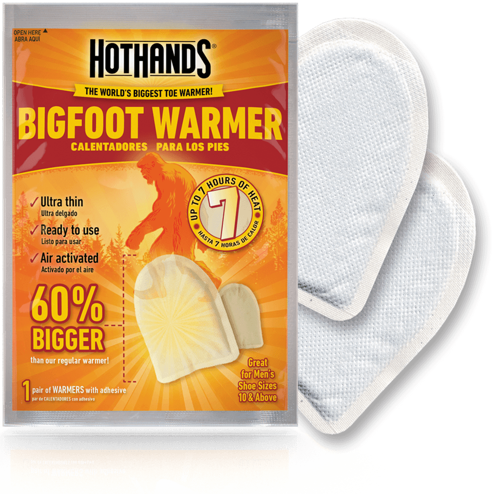 TRAPSKI HotHands BigFoot Warmers - Long Lasting Safe Natural Odorless Air Activated Warmers - Up to 7 Hours of Heat - 5 Pair Pack - Angler's Pro Tackle & Outdoors