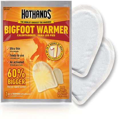 TRAPSKI HotHands BigFoot Warmers - Long Lasting Safe Natural Odorless Air Activated Warmers - Up to 7 Hours of Heat - 5 Pair Pack - Angler's Pro Tackle & Outdoors