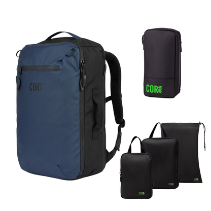 COR Surf Island Hopper Travel Bundle - Backpack + Toiletry Bag + Compression Packing Cubes with YKK