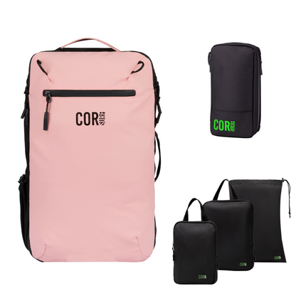 COR Surf Island Hopper Travel Bundle - Backpack + Toiletry Bag + Compression Packing Cubes with YKK