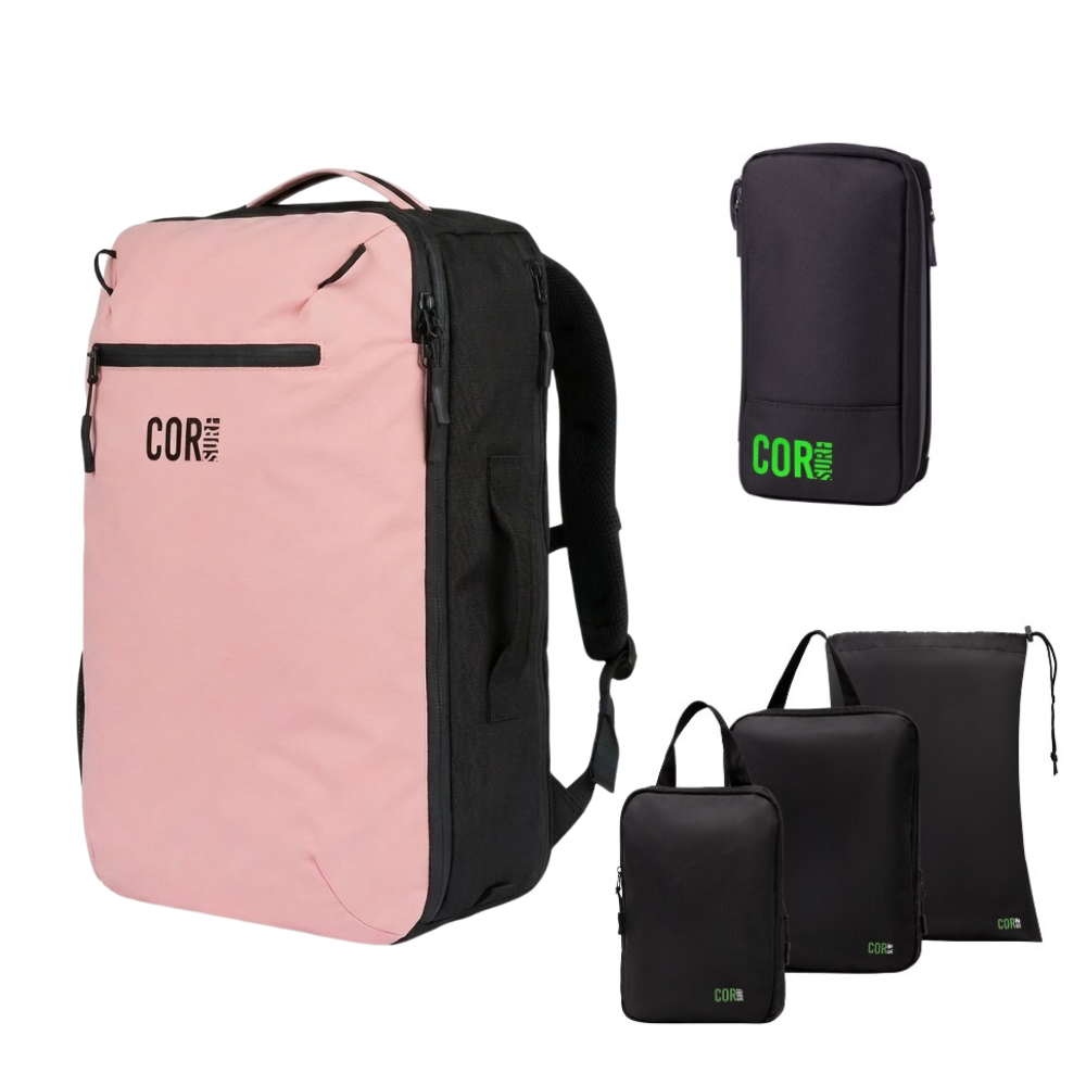 COR Surf Island Hopper Travel Bundle - Backpack + Toiletry Bag + Compression Packing Cubes with YKK