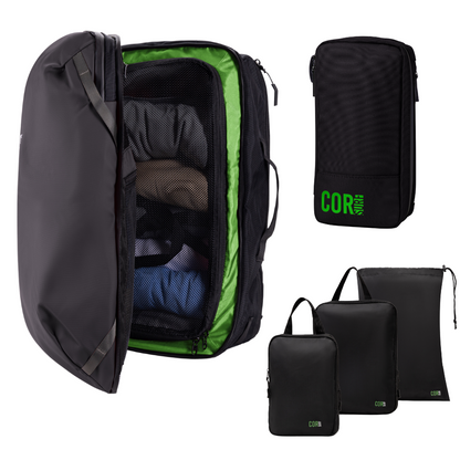 COR Surf Island Hopper Travel Bundle - Backpack + Toiletry Bag + Compression Packing Cubes with YKK