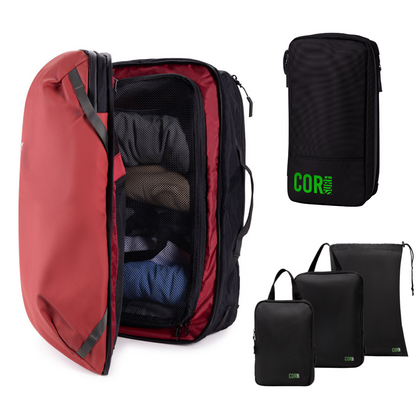 COR Surf Island Hopper Travel Bundle - Backpack + Toiletry Bag + Compression Packing Cubes with YKK