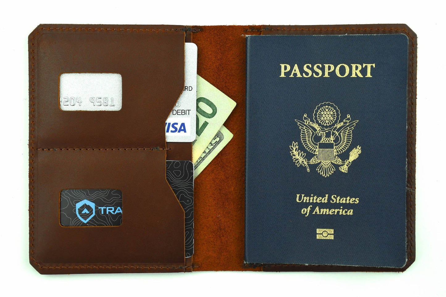 Trayvax Explorer Passport Wallet - Brown