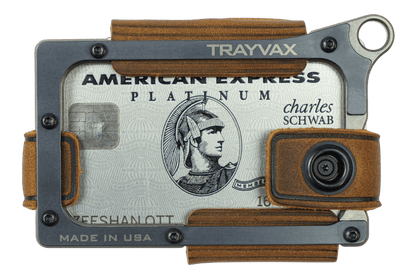 Trayvax Contour Wallet - Titanium Tobacco Brown