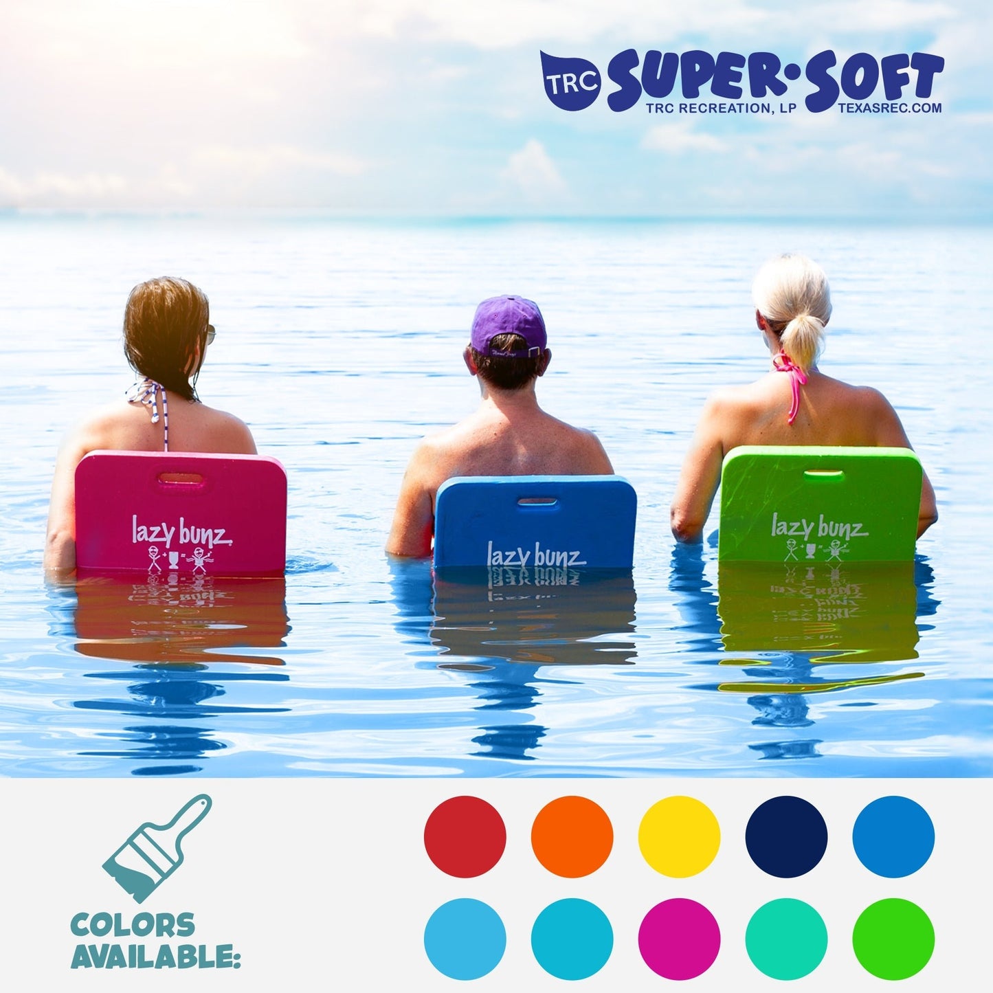 TRC Recreation Lazy Bunz Foam Water Saddle Swimming Pool Float, Marina Blue - Angler's Pro Tackle & Outdoors