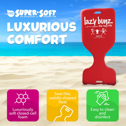 TRC Recreation Lazy Bunz Foam Water Saddle Swimming Pool Lounger Float, Red - Angler's Pro Tackle & Outdoors