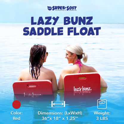 TRC Recreation Lazy Bunz Foam Water Saddle Swimming Pool Lounger Float, Red - Angler's Pro Tackle & Outdoors