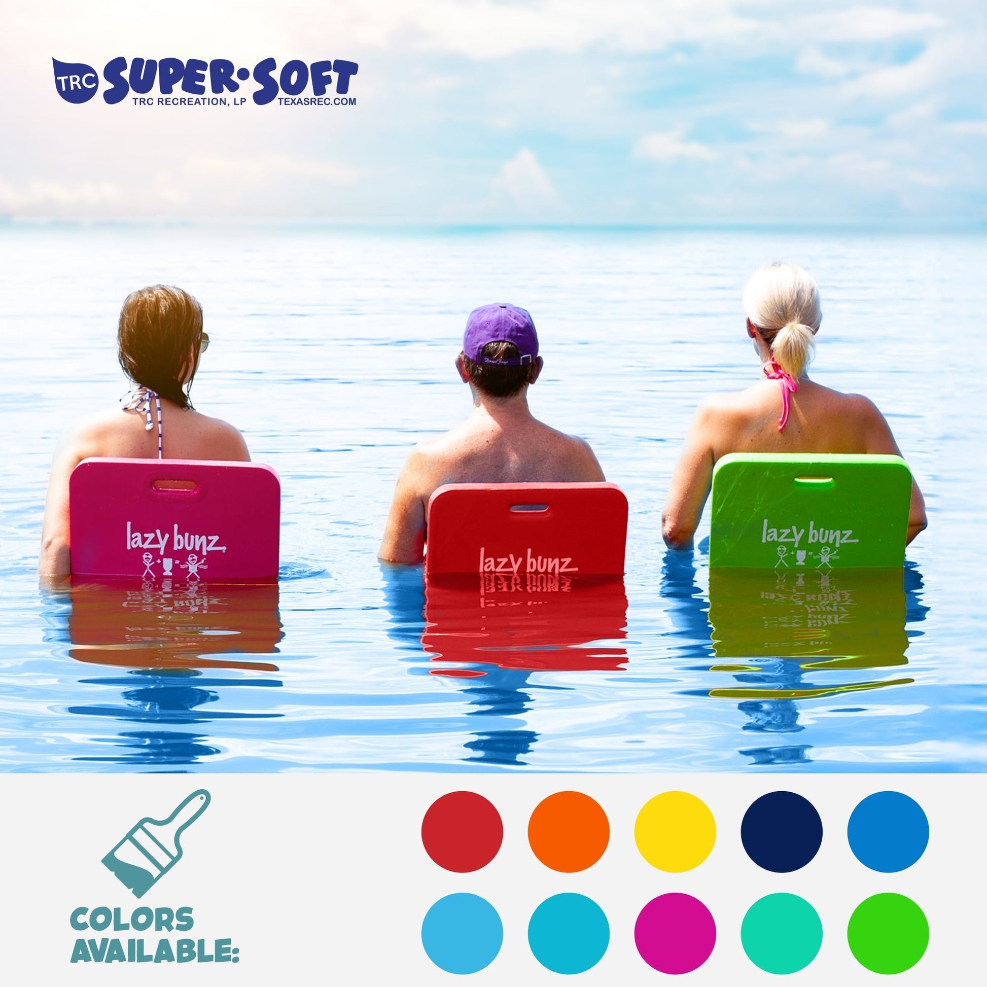 TRC Recreation Lazy Bunz Foam Water Saddle Swimming Pool Lounger Float, Red - Angler's Pro Tackle & Outdoors