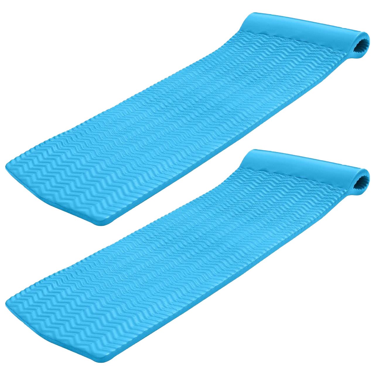 TRC Recreation Serenity 70 In. Foam Mat Lounger Pool Float, Marina Blue (2 Pack) - Angler's Pro Tackle & Outdoors
