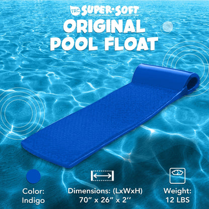 TRC Recreation Super Soft 2” Thick Vinyl Swimming Pool Float Mat, Indigo Blue - Angler's Pro Tackle & Outdoors