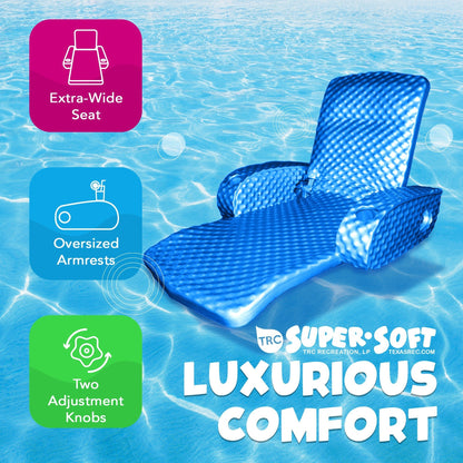 TRC Recreation Super Soft Adjustable Pool Lounger Recliner Float, Bahama Blue - Angler's Pro Tackle & Outdoors