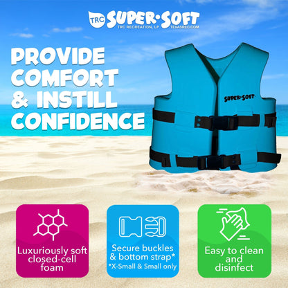 TRC Recreation Super Soft Child Life Jacket Safety Vest, Medium, 2 Pack, Blue - Angler's Pro Tackle & Outdoors