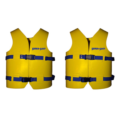 TRC Recreation Super Soft Child Life Jacket Safety Vest, Medium, 2 Pack, Yellow - Angler's Pro Tackle & Outdoors